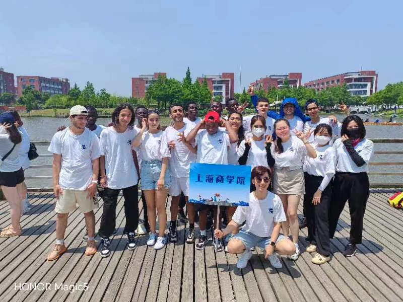 International students at the Dragon Boat Regatta site
